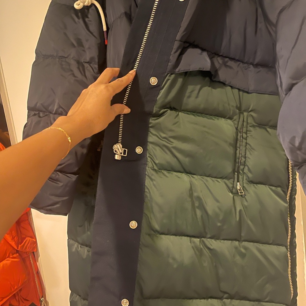 Tory burch satin down puffer coat